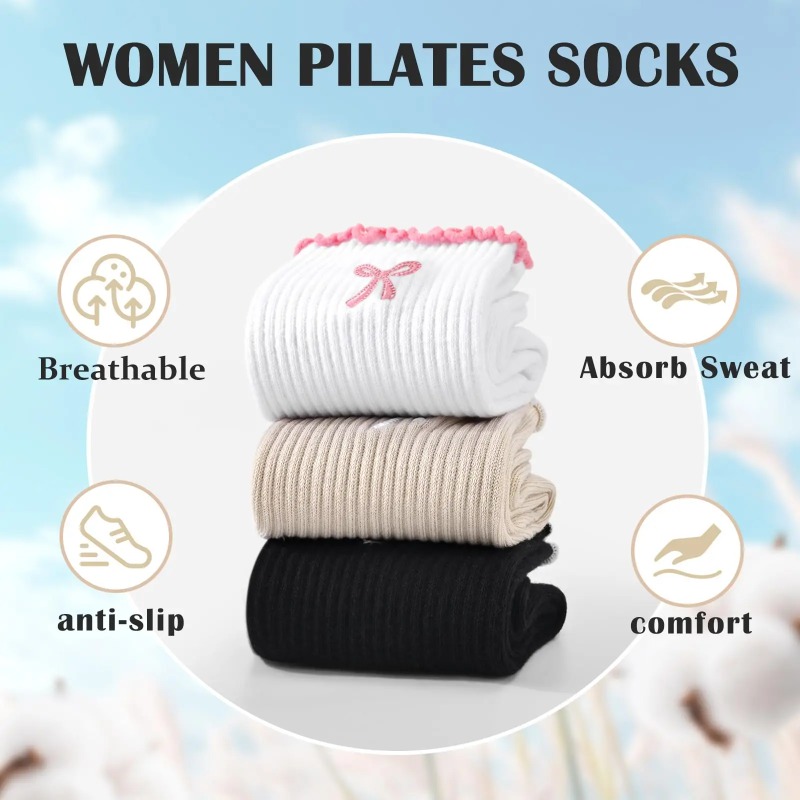 Yoga Fitness Yoga - Professional Yoga Socks, Cotton Strap Silicone