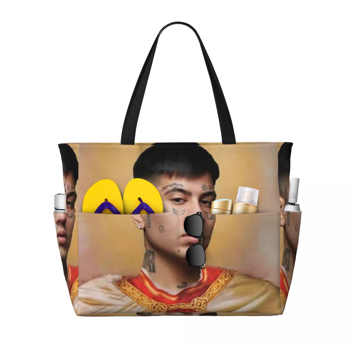 Yoga Fitness Music - Duki Rapper Rockstar Music Beach Tote