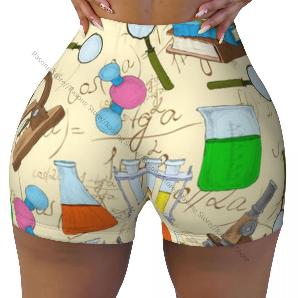 Women's Yoga Shorts Colorful S - đánh giá và giá Yoga Fitness Drawing