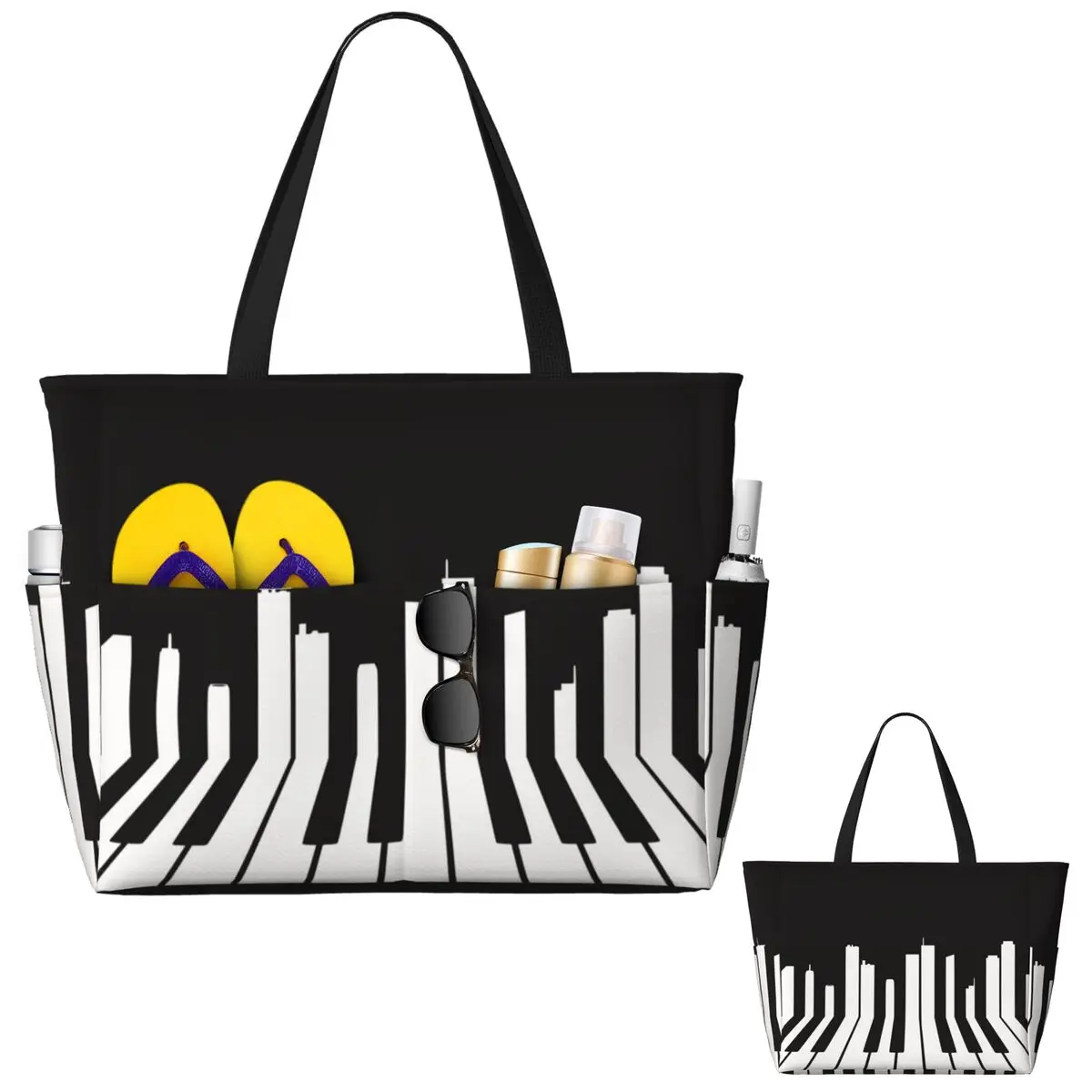 Piano City Music Beach Tote Ba - đánh giá và giá Yoga Fitness Music
