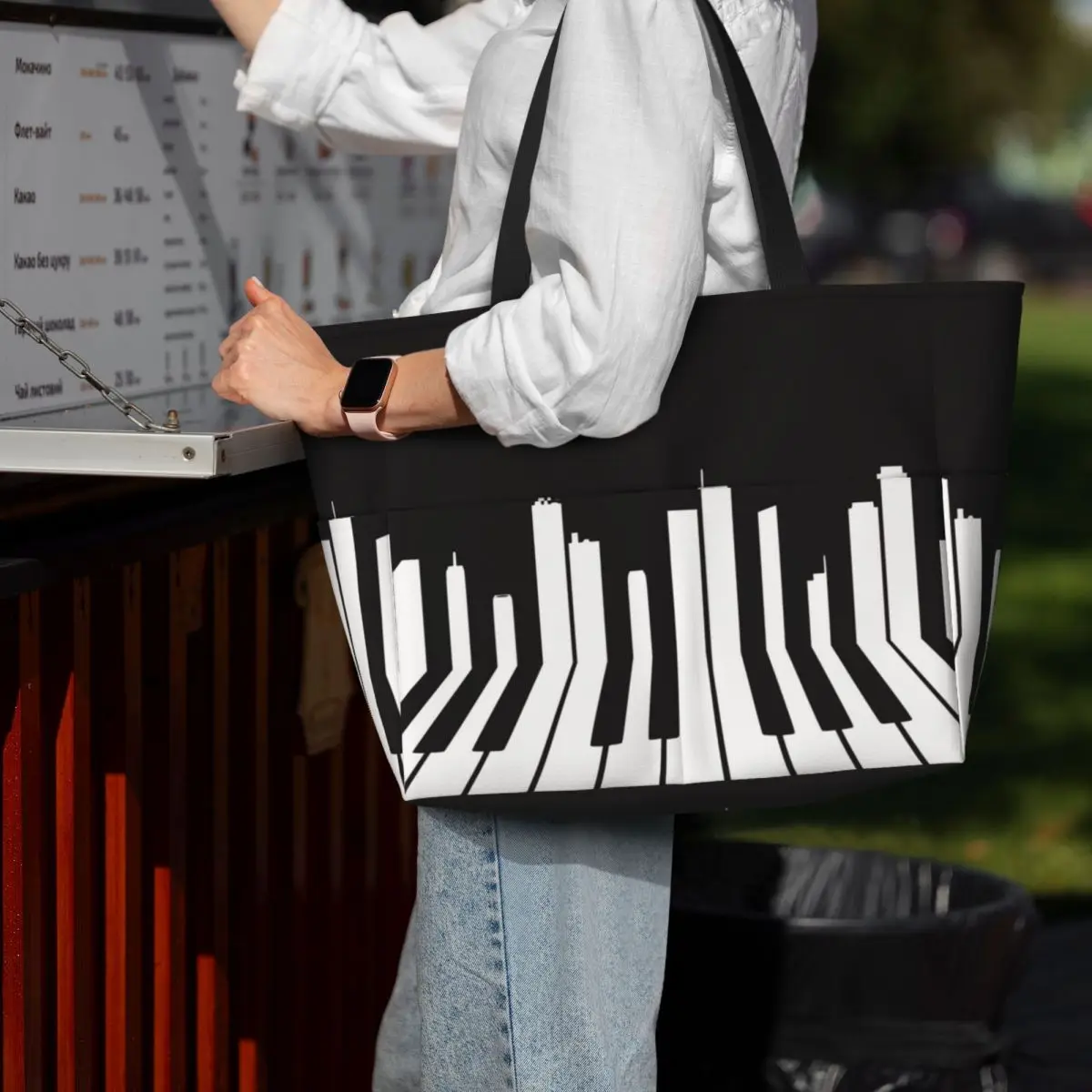 Piano City Music Beach Tote Ba - đánh giá và giá Yoga Fitness Music