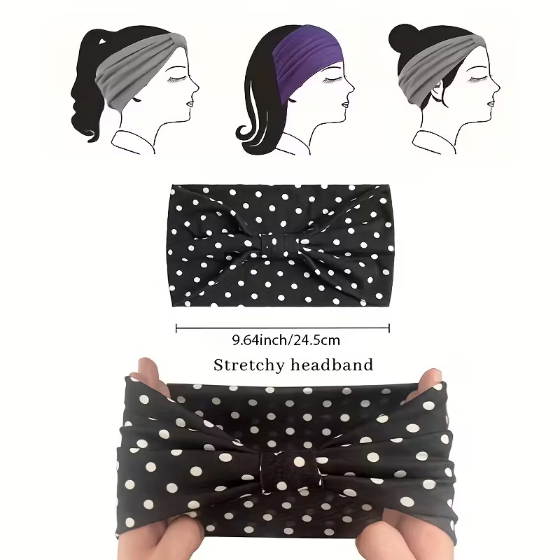 Polka Dot Knotted Headbands Bo - đánh giá và giá Yoga Fitness Band
