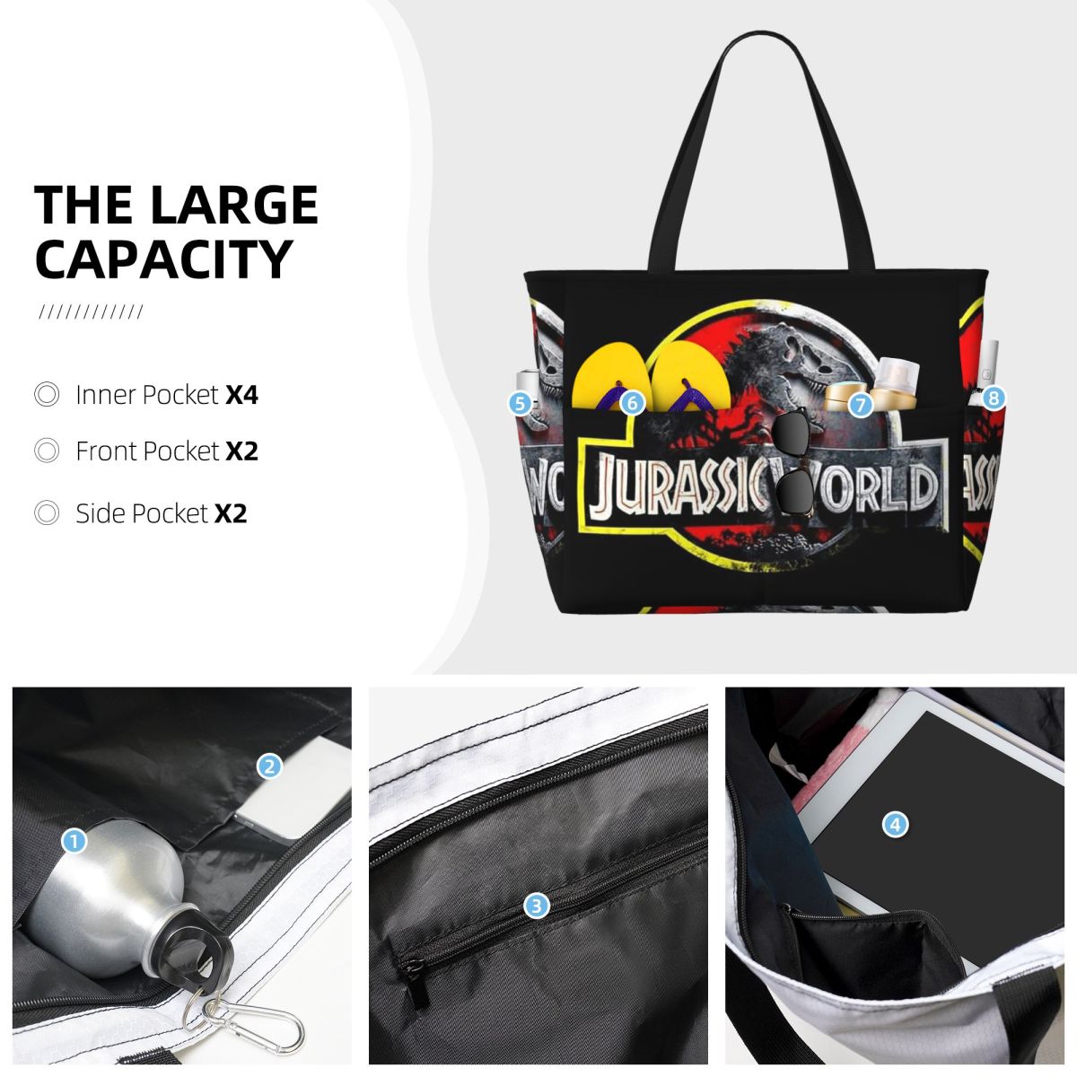Jurassic World Beach Tote Bag  - đánh giá và giá Yoga Fitness World