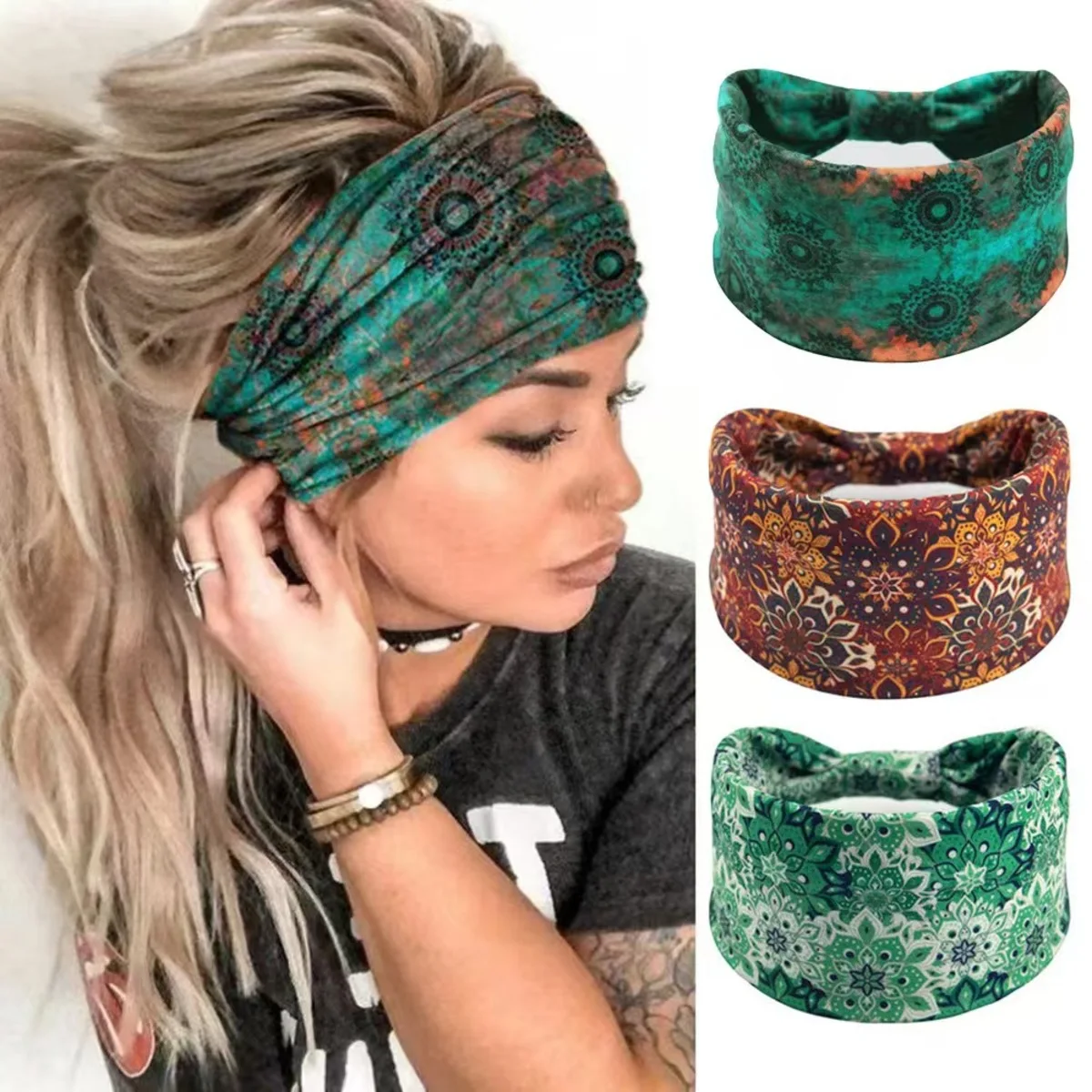 🌸Boho Mandala Flower Headband  - đánh giá và giá Yoga Fitness Band